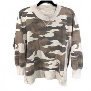 Aerie XS oversized lightweight camo print sweatshirt